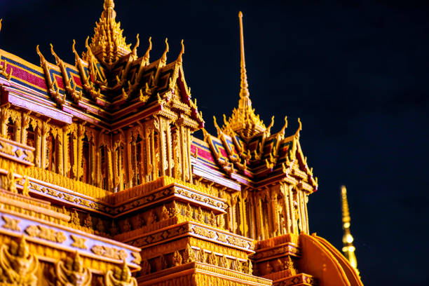 The traditional Prasat Phueng The Bee Castle Procession is an annual event held at the end of the Buddhist Lent season in Sakon Nakhon. It is made from beeswax and candles as construction materials.