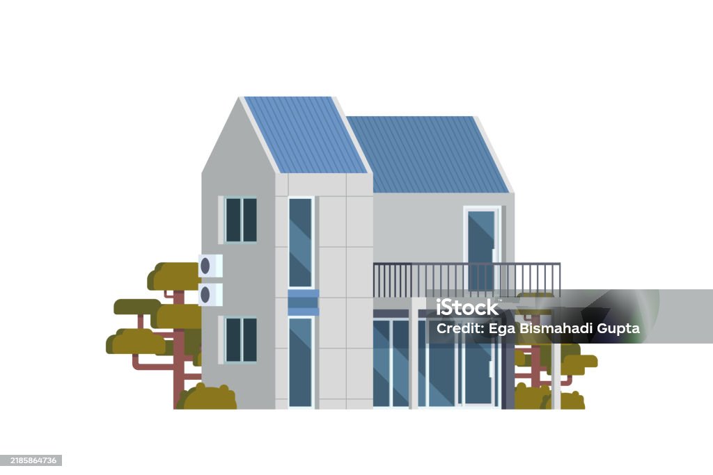 Modern House Building Vector Illustration Stock Illustration - Download ...