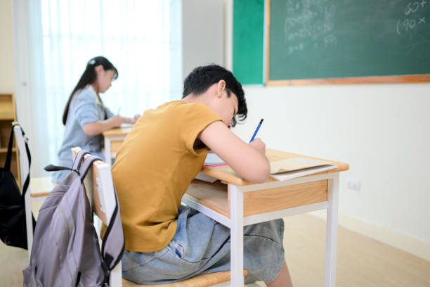STEM lesson, Teacher and students in mathematics classroom