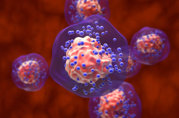 Triple-negative breast cancer (TNBC) - closeup view 3d illustration stock photo