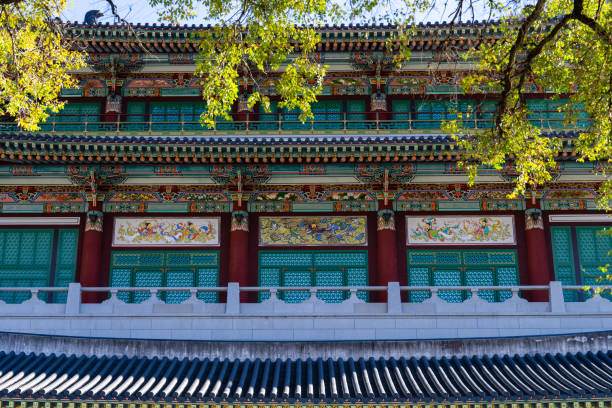 istock multi-storied building of traditional Korean architecture 2185874666