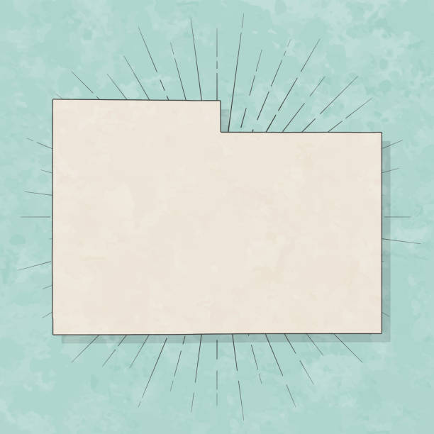 Map of Laramie County - Wyoming, in a trendy vintage style. Beautiful retro illustration with old textured paper and light rays in the background (colors used: blue, green, beige and black for the outline). Vector Illustration (EPS file, well layered and grouped). Easy to edit, manipulate, resize or colorize. Vector and Jpeg file of different sizes.