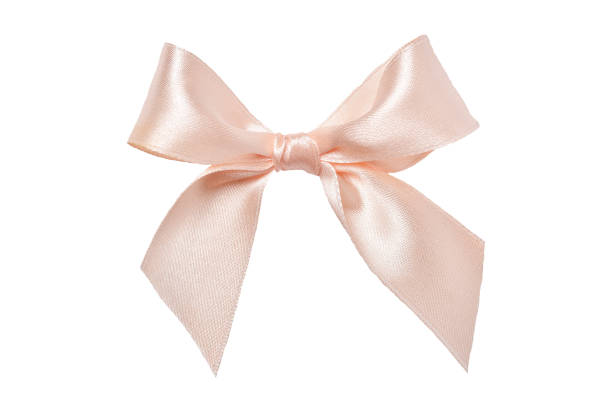 istock Beautiful peach bow isolated on white background 2185887798