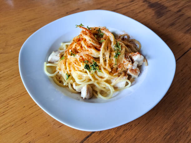 istock Spaghetti Alfredo With Chicken. Food Menu. 2185887884