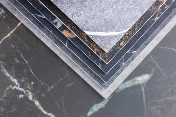 istock Colored samples of ceramic tiles for kitchen or bathroom interior material design of house, floor, porcelain stoneware 2185890973