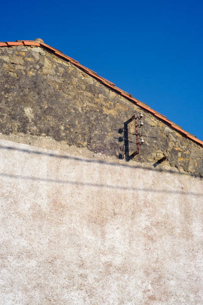 Rustic facade of farm barn