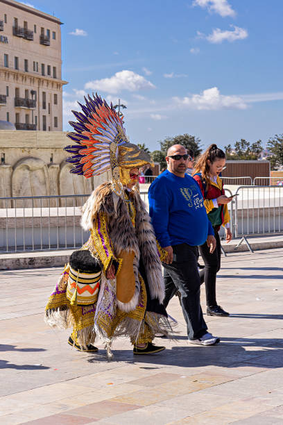 People in makeup and carnival costumes during Fat Tuesday at Mardi Gras carnival in Valletta, Malta People in makeup and carnival costumes during Fat Tuesday at Mardi Gras carnival in city: Valletta, Malta - February 23, 2020 mardi gras body painting stock pictures, royalty-free photos & images