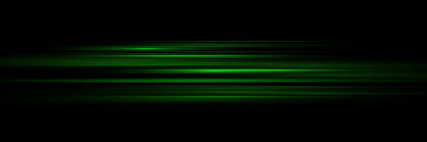 istock Particle motion effect. Magic of moving fast lines. Green special effect, speed line. Laser beams, horizontal light rays. Glowing flare spark and flash lights. Luminous trail. Vector 2185893942
