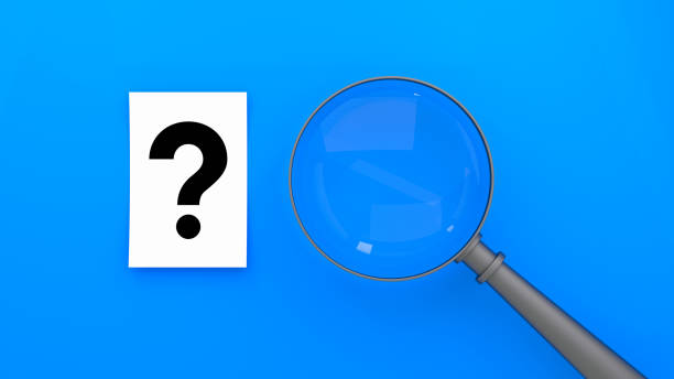 istock Question mark on white paper, blue background, magnifying glass, search concept, mystery theme, problem-solving visual, quiz imagery, investigation metaphor. 3D render. 2185894627