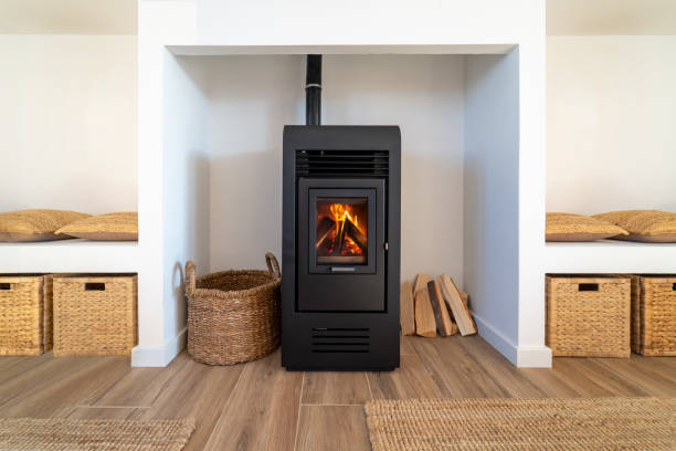 istock Fireplace inside house contemporary living room 2185895676