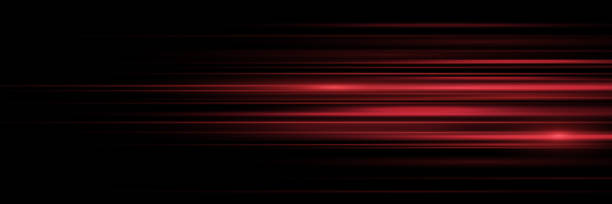 istock Particle motion effect. Magic of moving fast lines. Red special effect, speed line. Laser beams, horizontal light rays. Glowing flare spark and flash lights. Luminous trail. Vector 2185896684