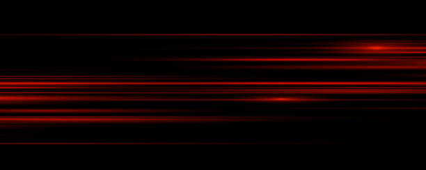 istock Particle motion effect. Magic of moving fast lines. Red special effect, speed line. Laser beams, horizontal light rays. Glowing flare spark and flash lights. Luminous trail. Vector 2185896756