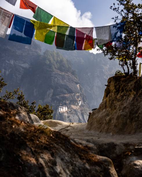 istock Prayer flags and Tiger's Nest Monastery in Bhutan. 2185898367