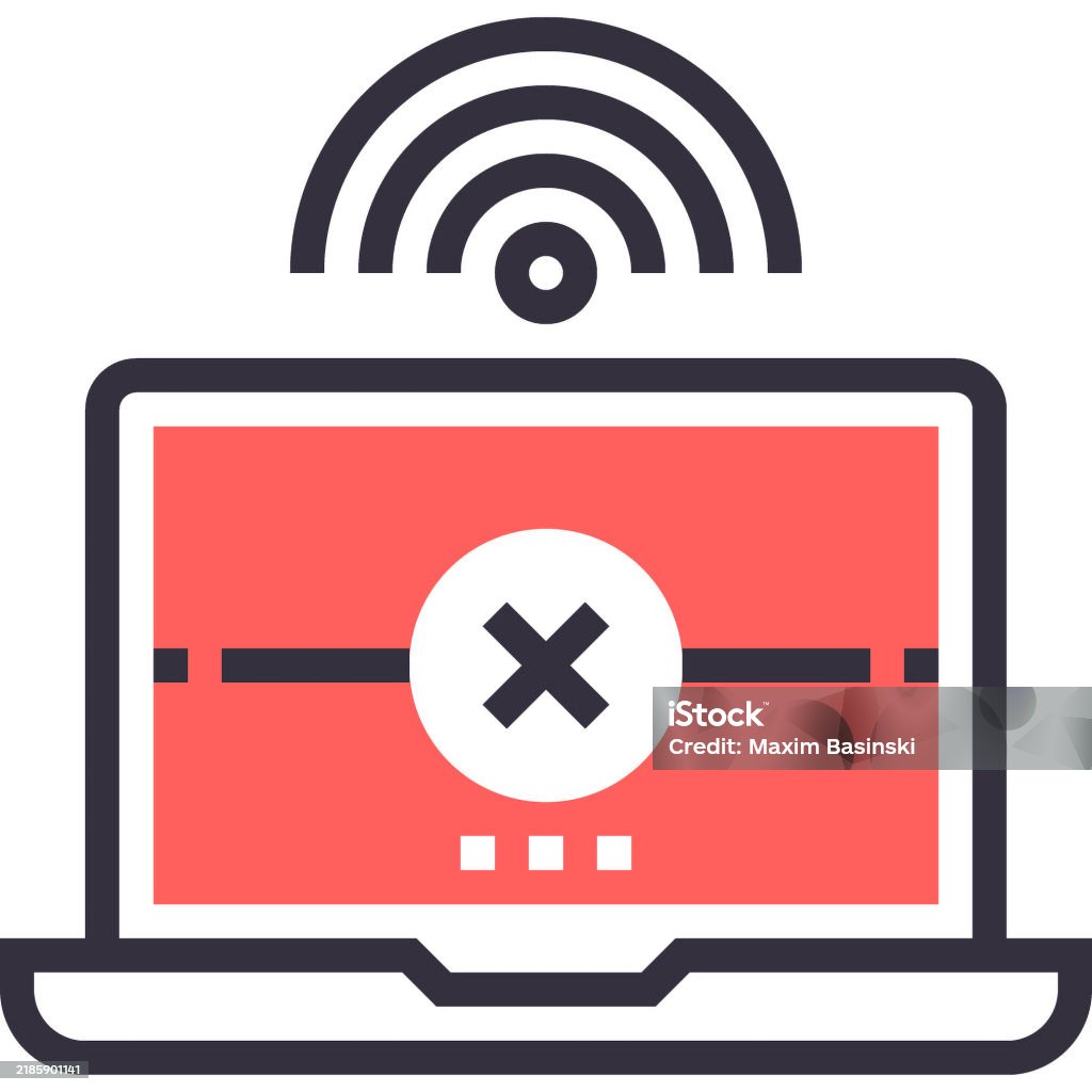 Connection Error Simbol Connection Error Stock Illustration - Download Image Now - Analyzing ...