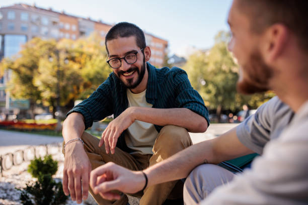 istock Male friends having a laugh 2185901296