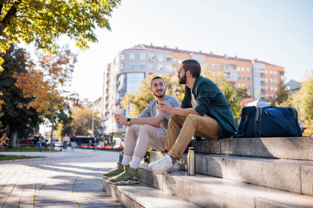 istock Male friends having a chat 2185901541
