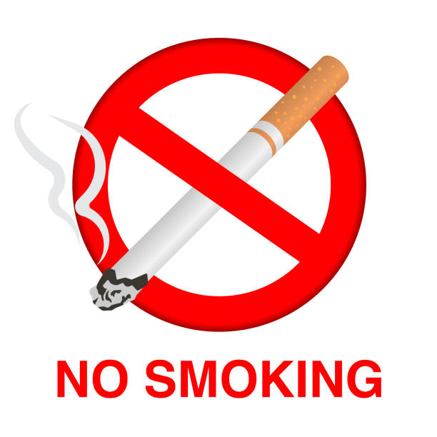 istock No Smoking Red Sign: Forbidden Tobacco and Cigarette Vector Illustration Isolated on White Background 2185902220