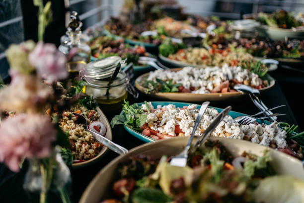istock Mediterranean Buffet with Fresh Salads and Feta Cheese 2185902996