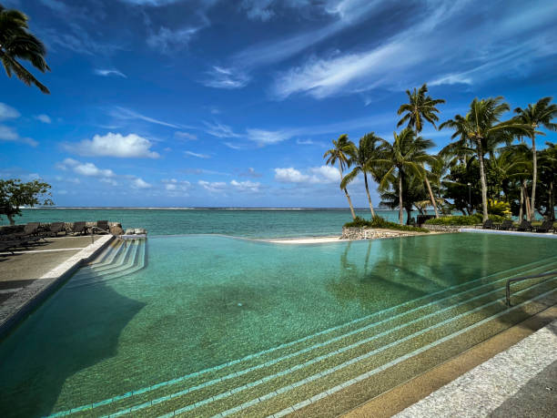 The infinity pool at Shangri-La Resort in Fiji offers a breathtaking oasis where luxury meets nature. Set against the backdrop of the sparkling South Pacific Ocean, the pool creates the illusion of merging seamlessly with the horizon, offering guests an unparalleled sense of tranquility and beauty.\n\nSurrounded by lush tropical landscaping and comfortable loungers, it’s an idyllic spot to unwind and soak in the Fijian sun. The poolside service adds to the indulgence, with refreshing cocktails, fresh juices, and light bites delivered right to your chair.\n\nDesigned for both relaxation and fun, the infinity pool features a shallow area for lounging and deeper sections for swimming. Whether you're enjoying a romantic sunset swim or a serene morning dip, the pool provides a picture-perfect setting that complements the resort’s luxurious ambiance. This is the ultimate way to embrace the tropical paradise that is Fiji.