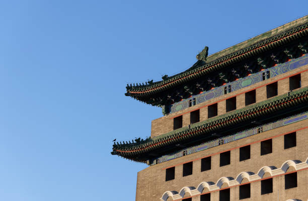 Chinese traditional style castle close-up