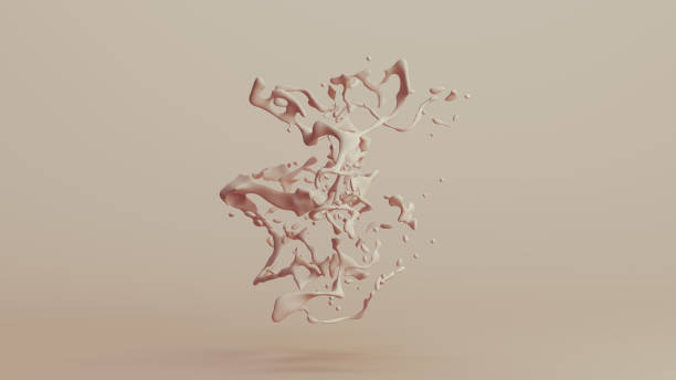 istock Beige liquid splash splashing paint drop neutral monochrome soft tones skin tones brown background 2185905871