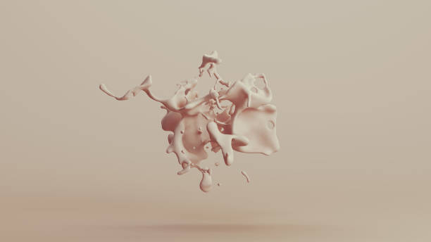 istock Beige liquid splash splashing paint drop neutral monochrome soft tones skin tones brown background 2185905933