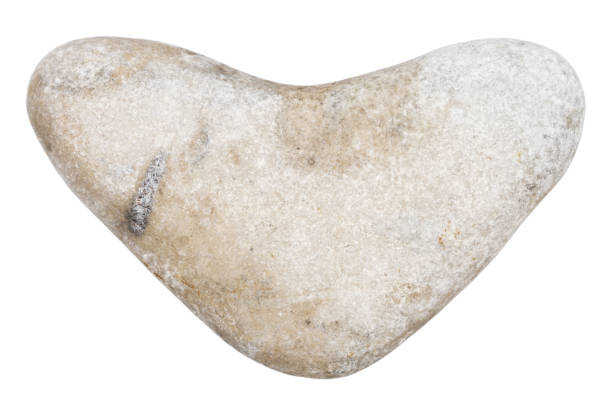 Heart shape pebbles frame isolated on white background