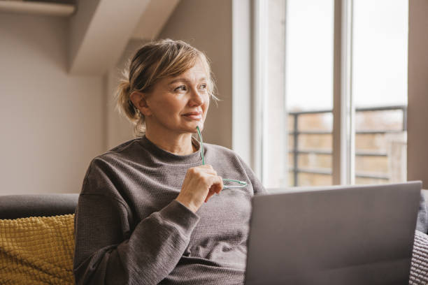 Contemplative mature woman