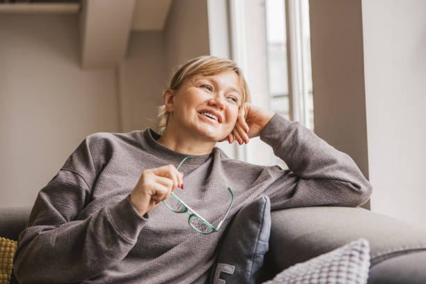 Contemplative mature woman