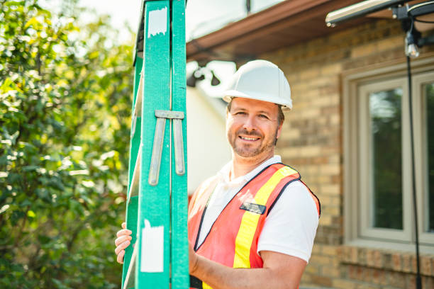 istock inspector or engineer with ladder checking the building structure and house roof specifications. 2185916189