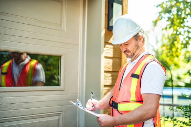 istock A men inspector or Fixing a garage door 2185916389