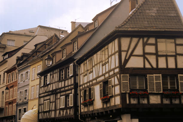 Colmar, Alsace, Grand Est region, France: exterior of typical half-timbered houses