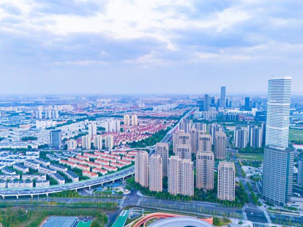 istock Shanghai new bund by drone 2185919634