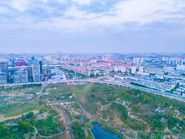istock Shanghai new bund by drone 2185921008