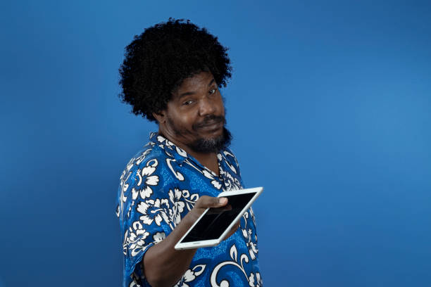 istock Black man in studio expressing concepts, background with a lot of negative space for copy space,Expressing, opportunity, offer, occasion, invitation, together, joy, add, 2185922544