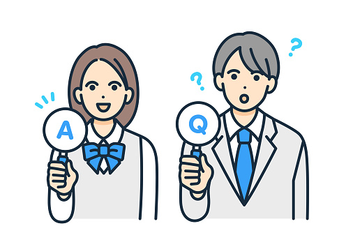 Frequently Asked Questions And Answers Illustration Of Male And Female Frequently Asked Questions And Answers Illustration Of Male And Female