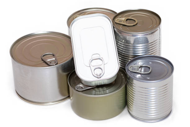 istock A Group of Stacked Tin Cans with Blank Edges Isolated on White 2185929893