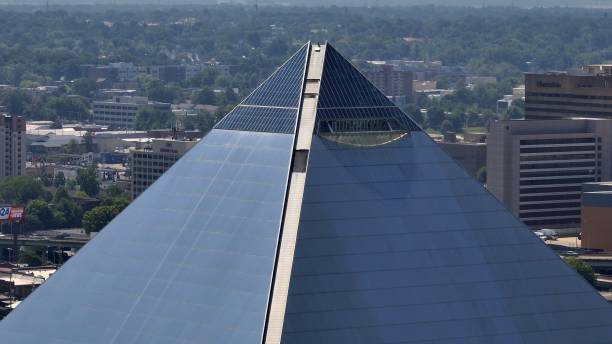 istock Pro Bass Pyramid shops and business downtown Memphis, TN 2185931604