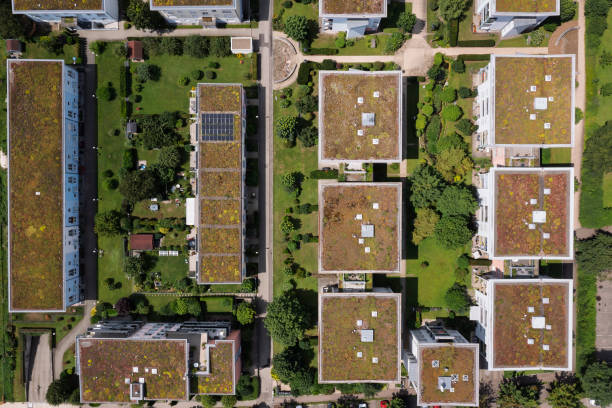 istock Apartment buildings from above 2185935850