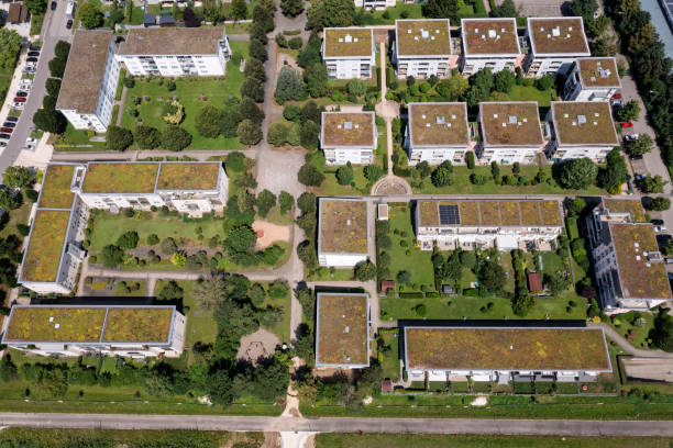 istock Apartment buildings from above 2185936973