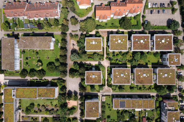 istock Apartment buildings from above 2185937760