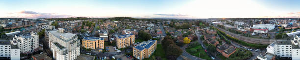 istock Panoramic Aerial Luton City During Cloudy Sunset 2185938669