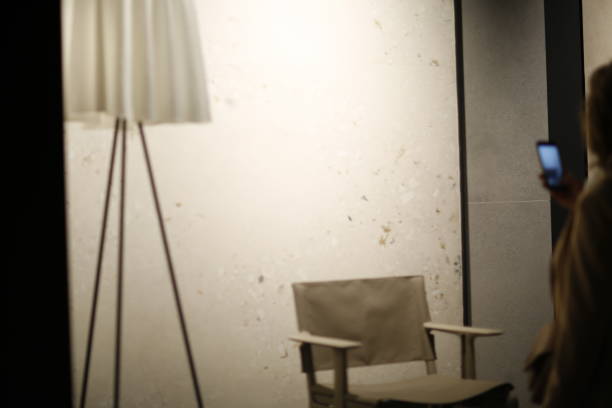 istock Modern Minimalist Interior with Floor Lamp and Chair 2185938847