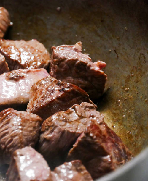 istock Meat browning in a pan 2185951042