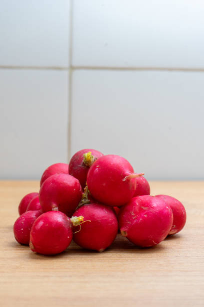 Radish harvest. Full frame background close up.