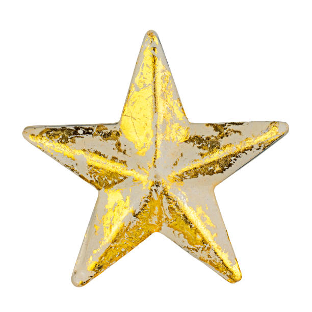 istock Golden christmas star ornament isolated on white 2185956797