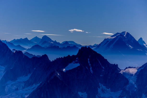 istock Snow mountains view in the Alps from Aiguille du Midi summit 2185958868