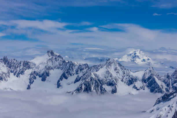 istock Snow mountains view in the Alps from Aiguille du Midi summit 2185961673
