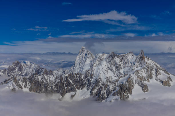 istock Snow mountains view in the Alps from Aiguille du Midi summit 2185962643