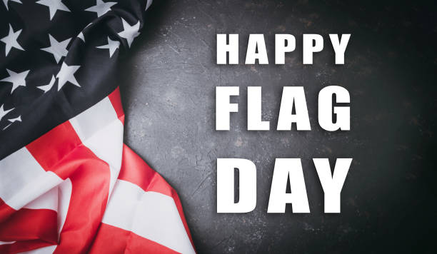istock American flag with the words Happy Flag Day 2185966228